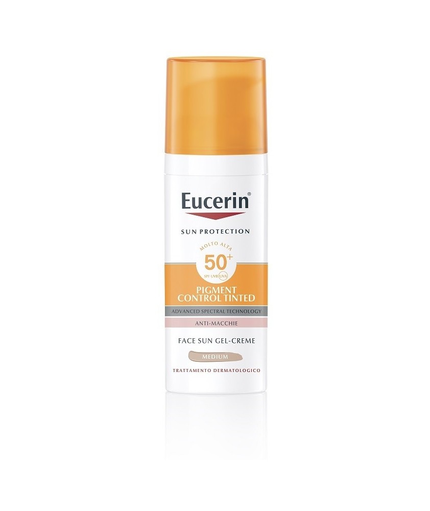 EUCERIN SUN PIGMENT CONTROL TINTED SPF50+ MEDIUM 50 ML - CREMA SOLARE COLORATA SPF50 - ANTI MACCHIA - Abelastore.it - Cosmeti...