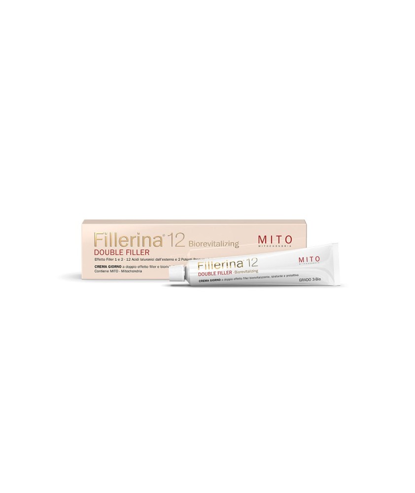 FILLERINA 12 DOUBLE FILLER MITO BIOREVITALIZING -CREMA GIORNO GRADO 3-BIO -TUBO 50 ML - Abelastore.it - Cosmetici e Bellezza