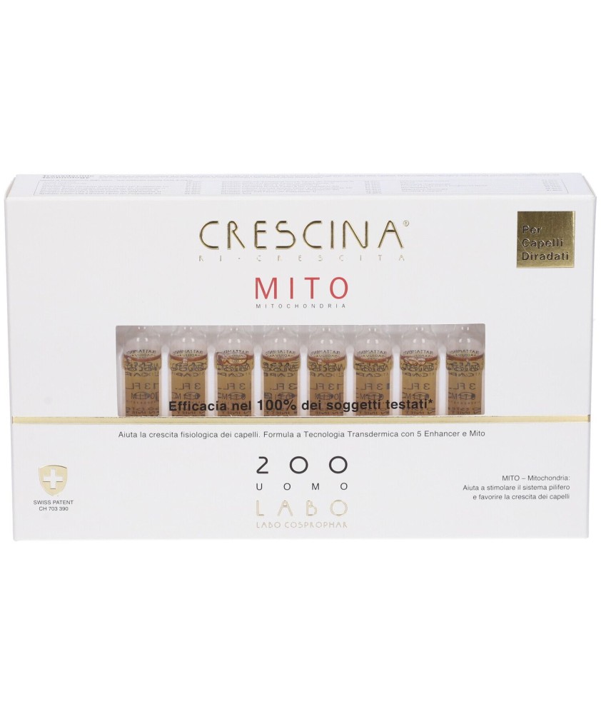 CRESCINA RI-CRESCITA MITO 200 UOMO 20 FIALE 3,5 ML - Abelastore.it - Cosmetici e Bellezza