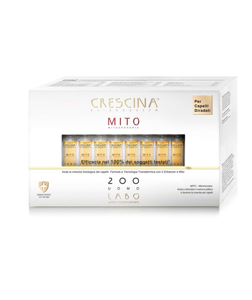 CRESCINA RI-CRESCITA MITO 200 UOMO 40 FIALE 3,5ML - Abelastore.it - Cosmetici e Bellezza