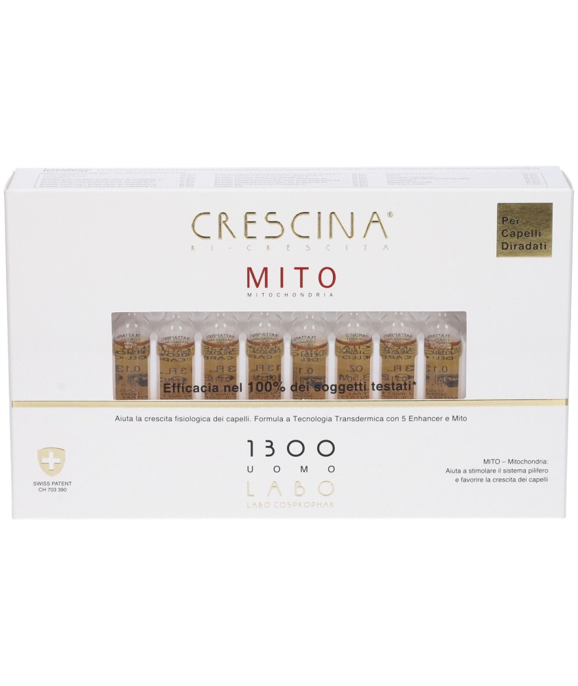 CRESCINA RI-CRESCITA MITO 1300 UOMO 20 FIALE 3,5ML - Abelastore.it - Cosmetici e Bellezza