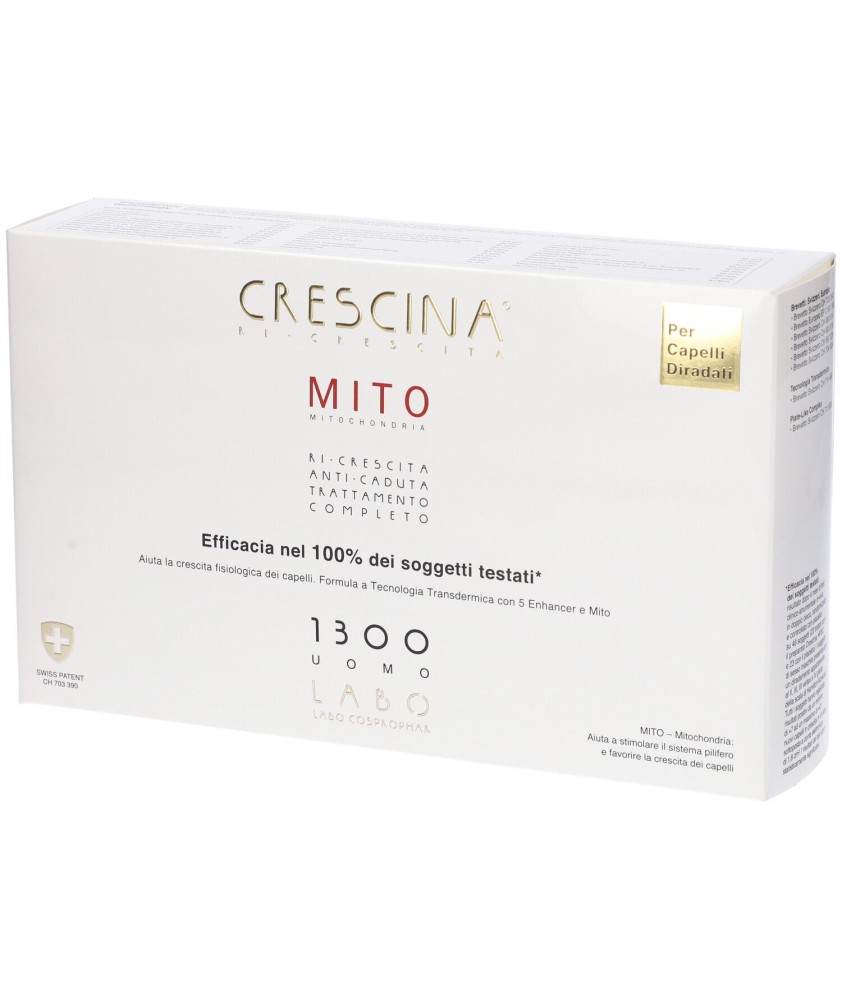 CRESCINA RI-CRESCITA MITO1300 UOMO10+10 FIALE TRATTAMENTO COMPLETO 3,5 ML - Abelastore.it - Cosmetici e Bellezza