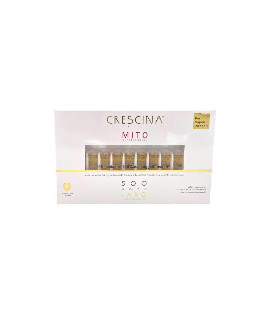 CRESCINA RI-CRESCITA MITO 500 UOMO 40 FIALE 3,5 ML - Abelastore.it - Cosmetici e Bellezza