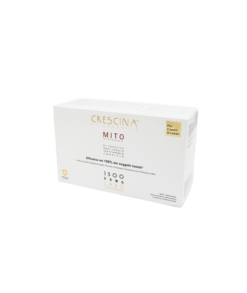 CRESCINA RI-CRESCITA MITO 1300 UOMO 20+20 FIALE TRATTAMENTO COMPLETO - Abelastore.it - Cosmetici e Bellezza