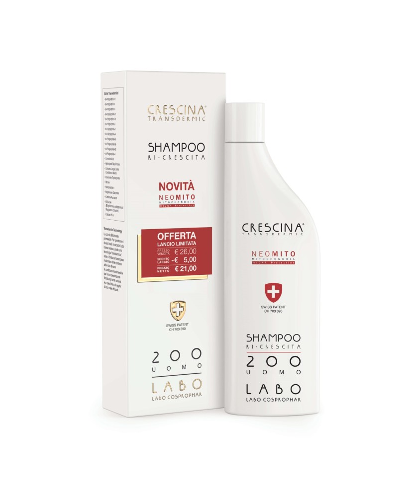 SHAMPOO CRESCINA RI-CRESCITA NEO MITO UOMO 200 150ML - Abelastore.it - Cosmetici e Bellezza