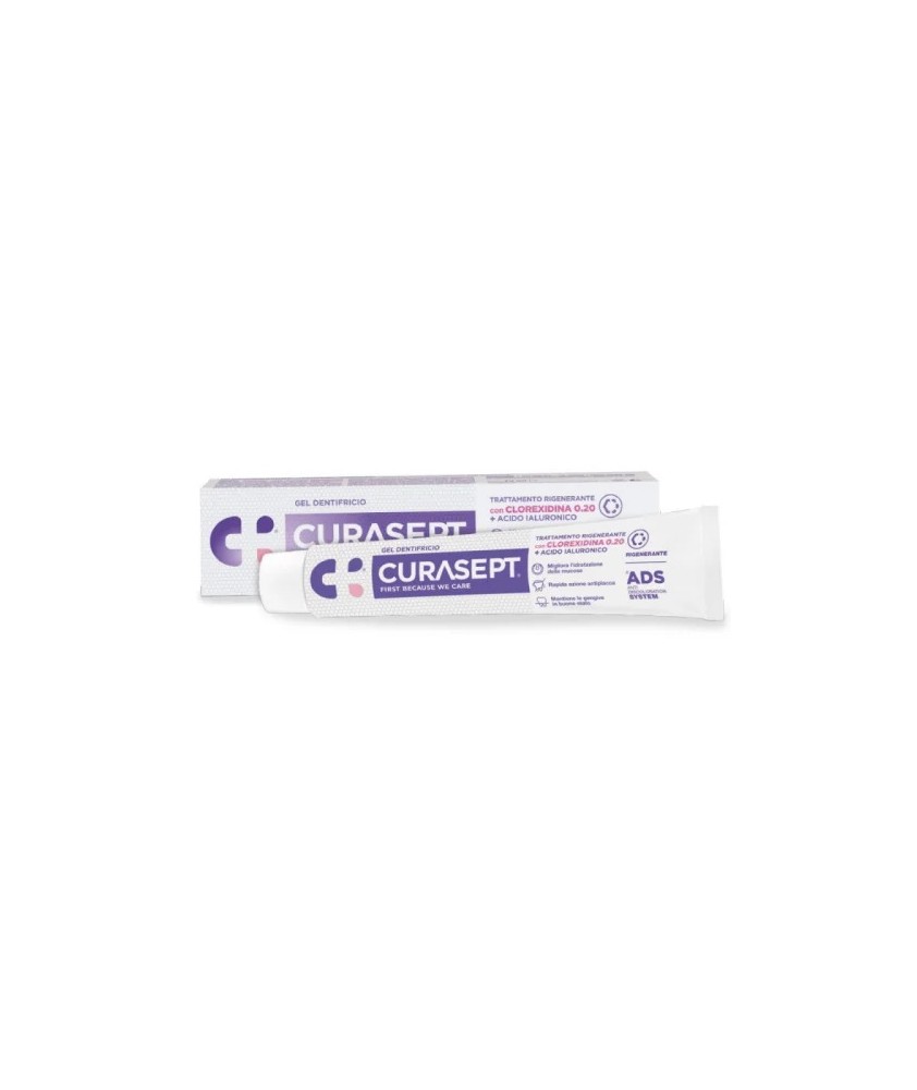 CURASEPT GEL DENTIFRICIO TRATTAMENTO RIGENERANTE - CLOREXIDINA 0.20% E ACIDO IALURONICO - Abelastore.it - Igiene Orale