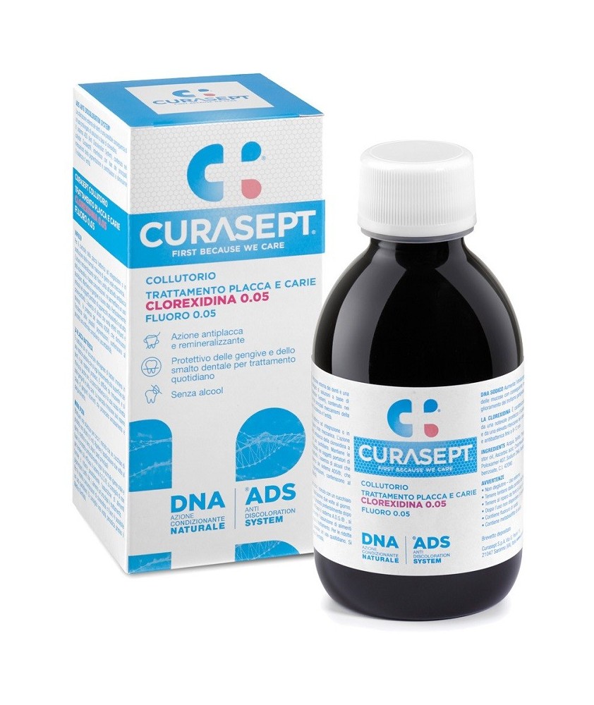 CURASEPT COLLUTORIO 0,05 200ML ADS+DNA - AZIONE ANTIPLACCA - Abelastore.it - Igiene Orale