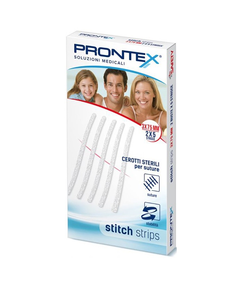 PRONTEX STITCH STRIPS 3X75 10 PEZZI - Abelastore.it - Dispositivi sanitari