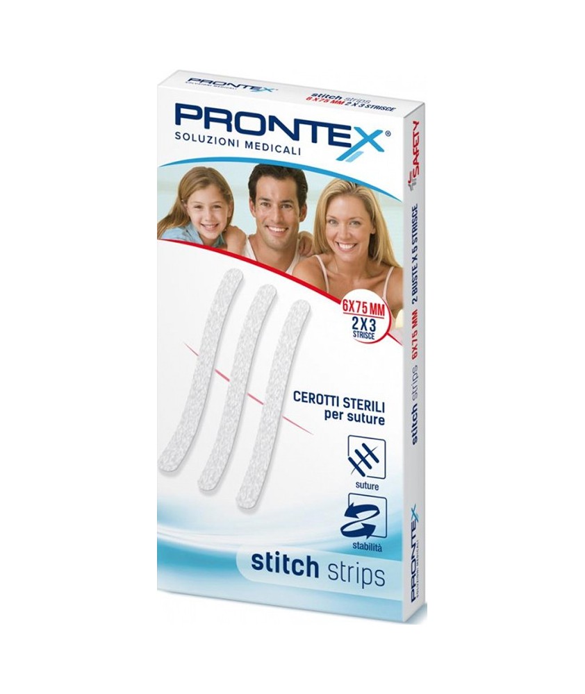 PRONTEX STITCH STRIPS 6X75 10 PEZZI - Abelastore.it - Dispositivi sanitari